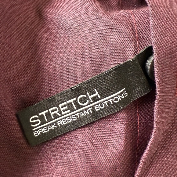 Kenneth Cole AWEARNESS Non-Iron Slim Fit Mens Sz 16 1/2 32/33 Stretch in Wine - Picture 5 of 5